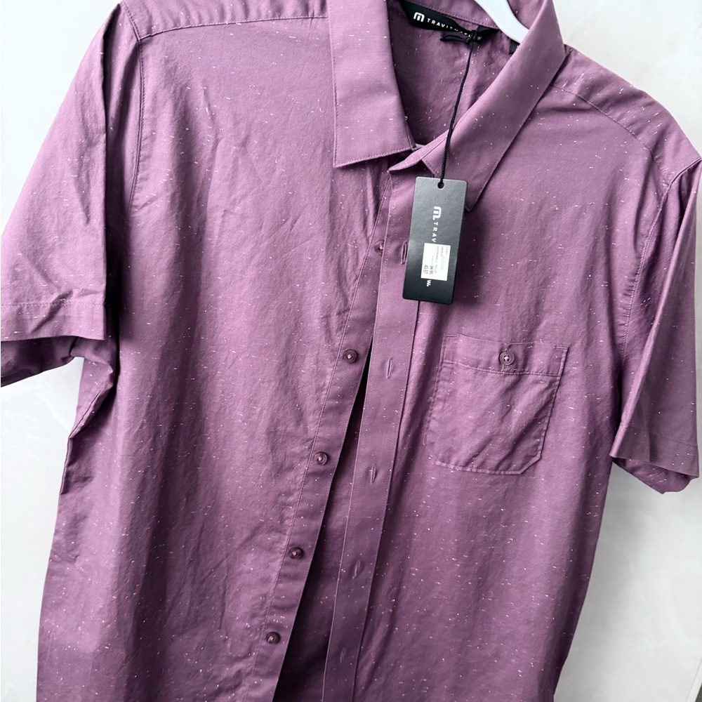 Travis Mathew Casual Purple Button Down Shirt